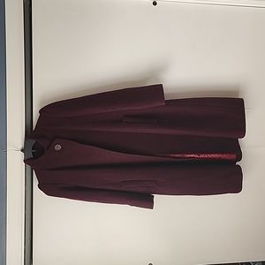 Beautiful maroon long vintage coat